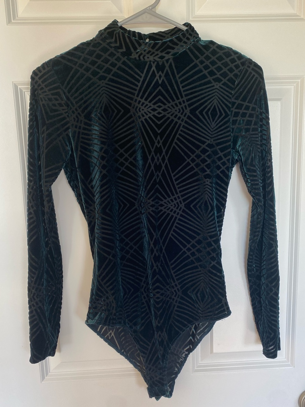Charlotte Russe Green Velvet Bodysuit